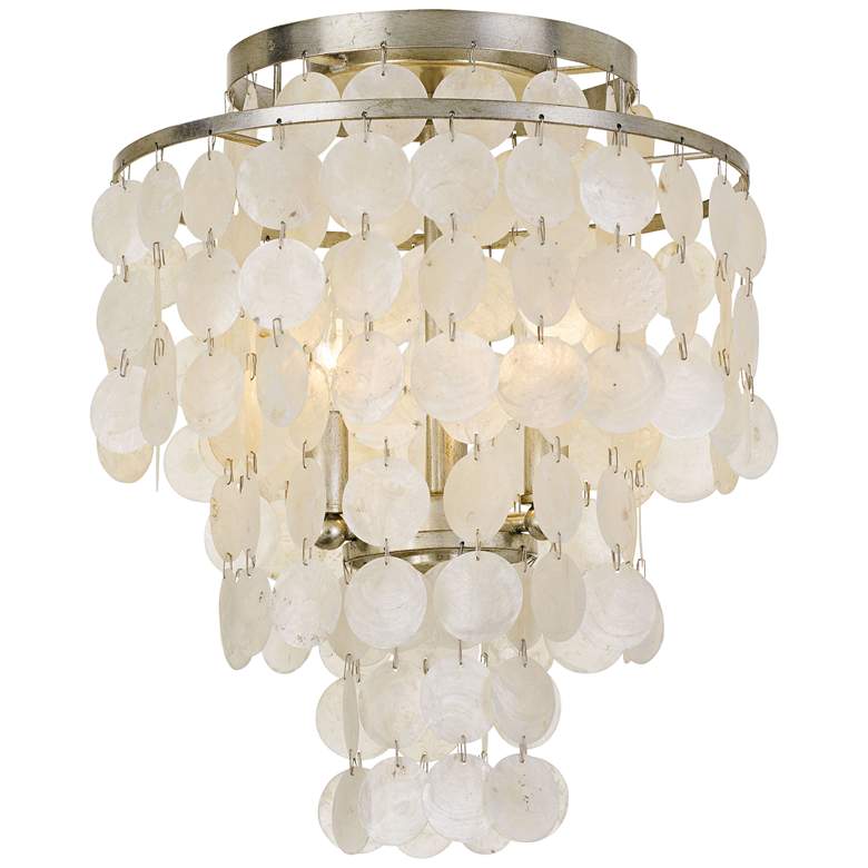 Image 1 Crystorama Brielle 13" Wide Antique Silver Ceiling Light