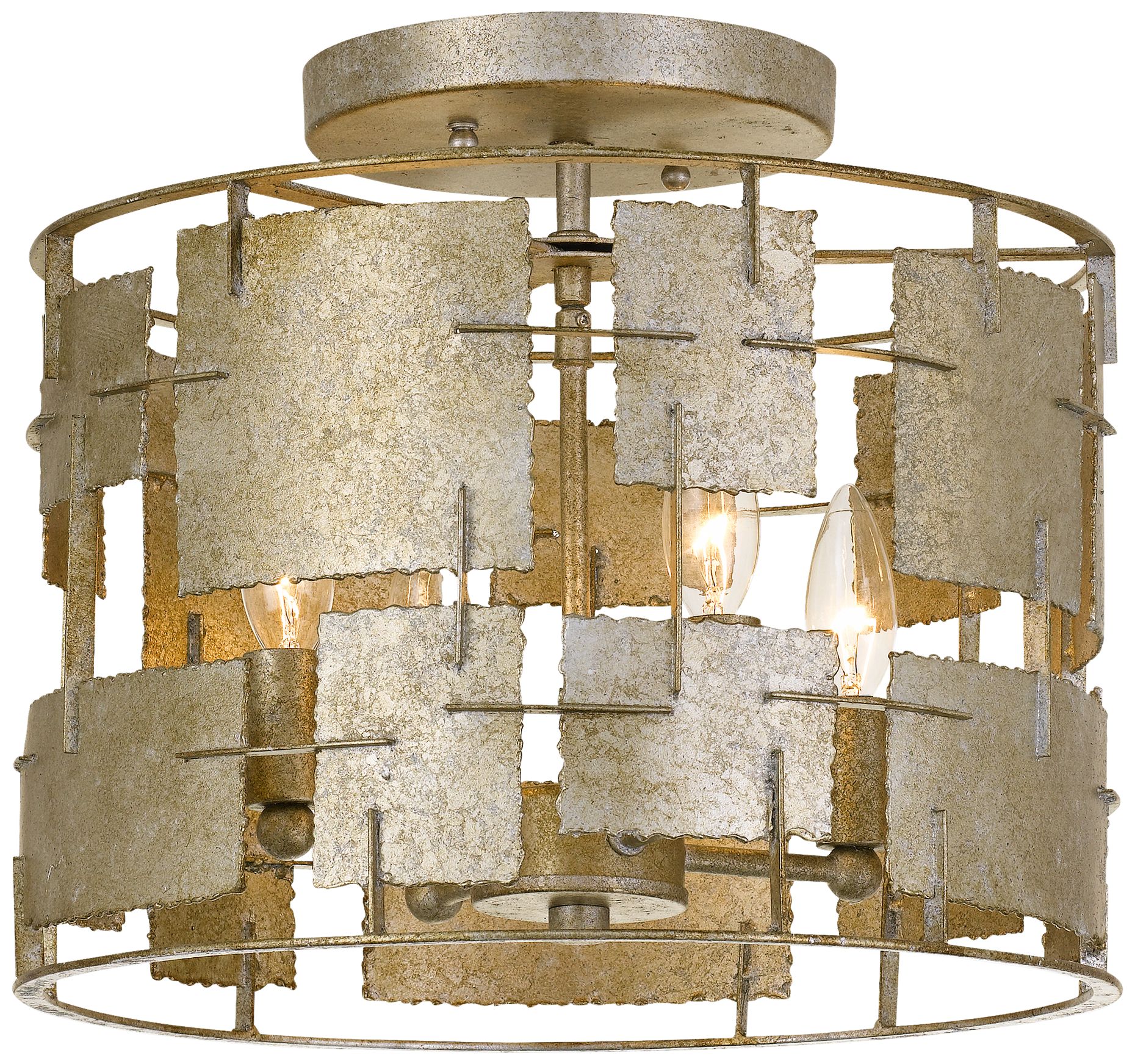 Crystorama Bronson 14" Wide Oxidized Silver Ceiling Light