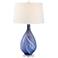 Possini Euro Taylor Blue Art Glass Table Lamp