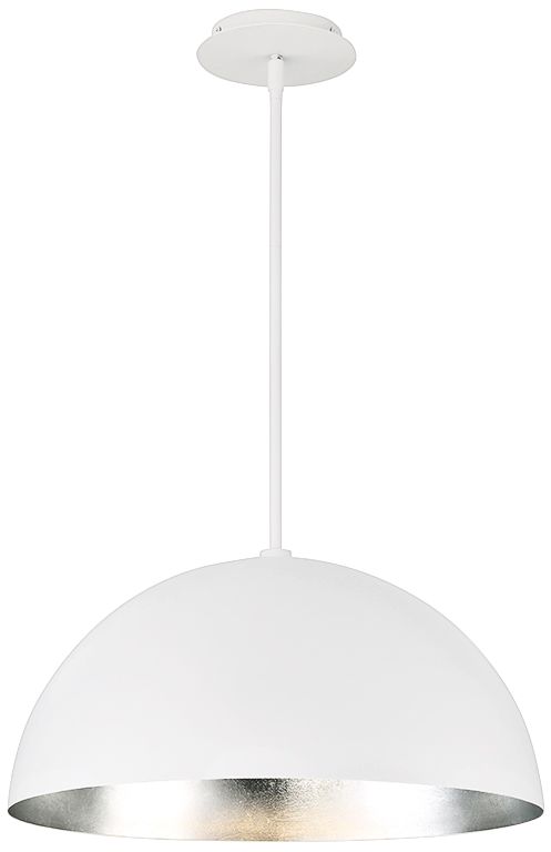 Yolo 18" Wide White and Silver Leaf LED Pendant Light