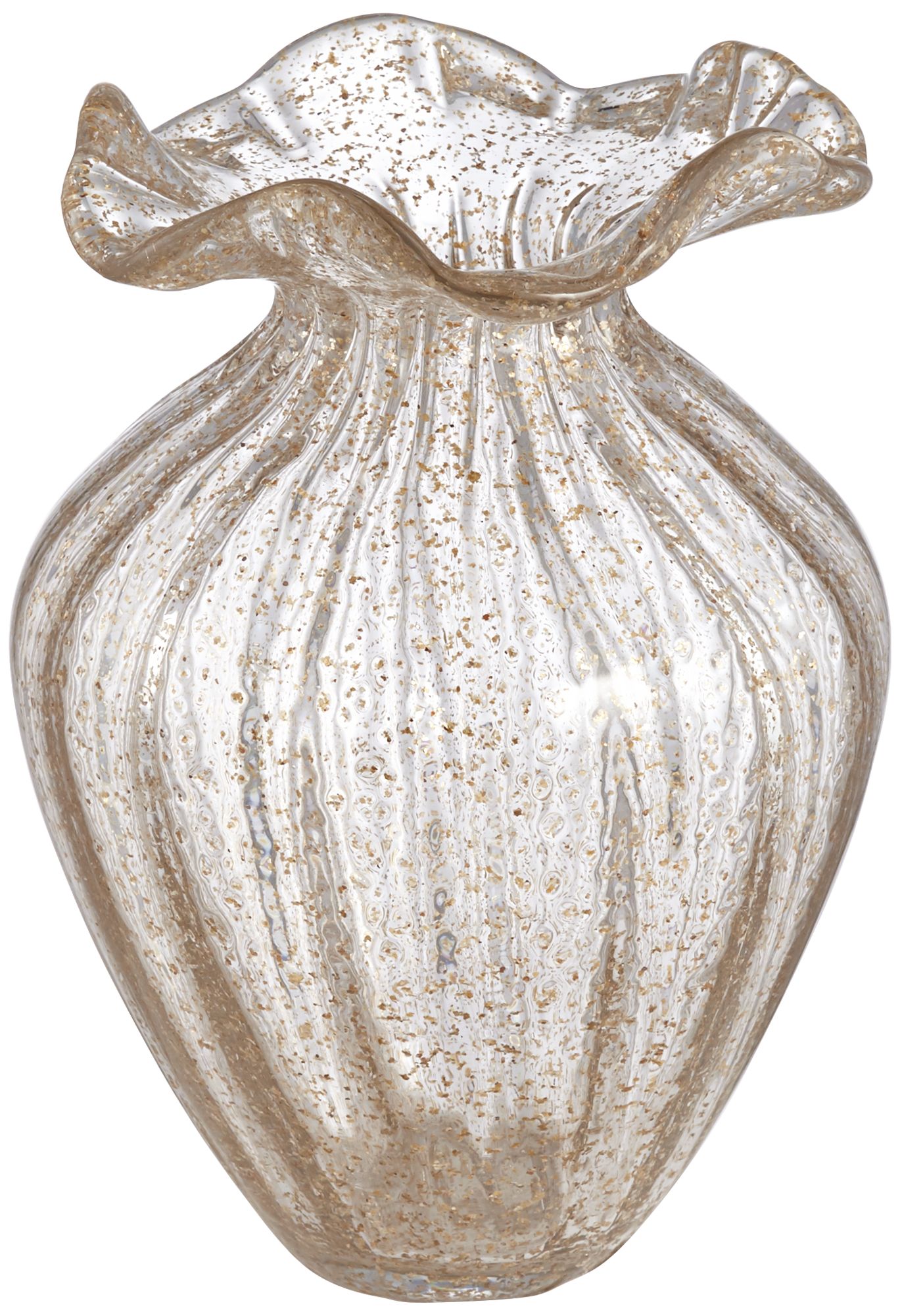 Leon 5 1/2" High Beige Small Clear Glass Vase