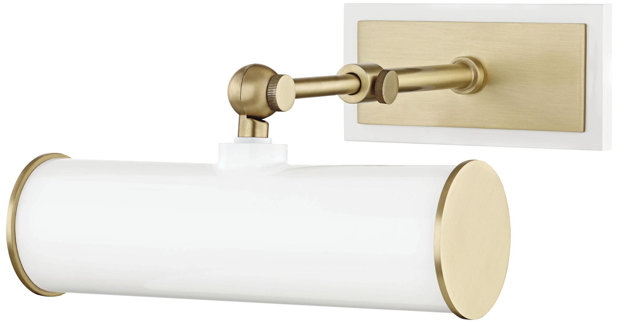 Mitzi Holly 8 1/4" Wide Aged Brass and White Picture Light