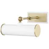 Mitzi Holly 8 1/4&quot; Wide Aged Brass and White Picture Light