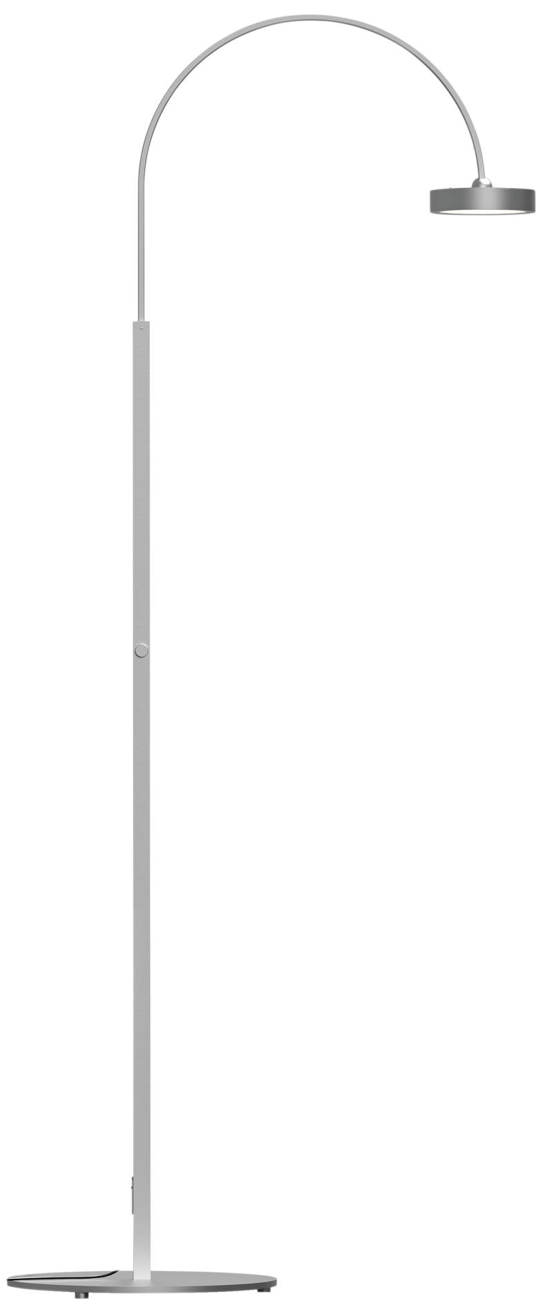 Pluck Satin Aluminum Small Adjustable LED Arc Floor Lamp