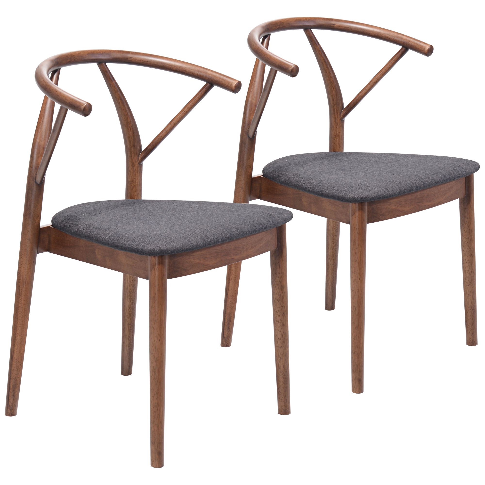 Zuo Communion Espresso Fabric Dining Chairs Set Of 2