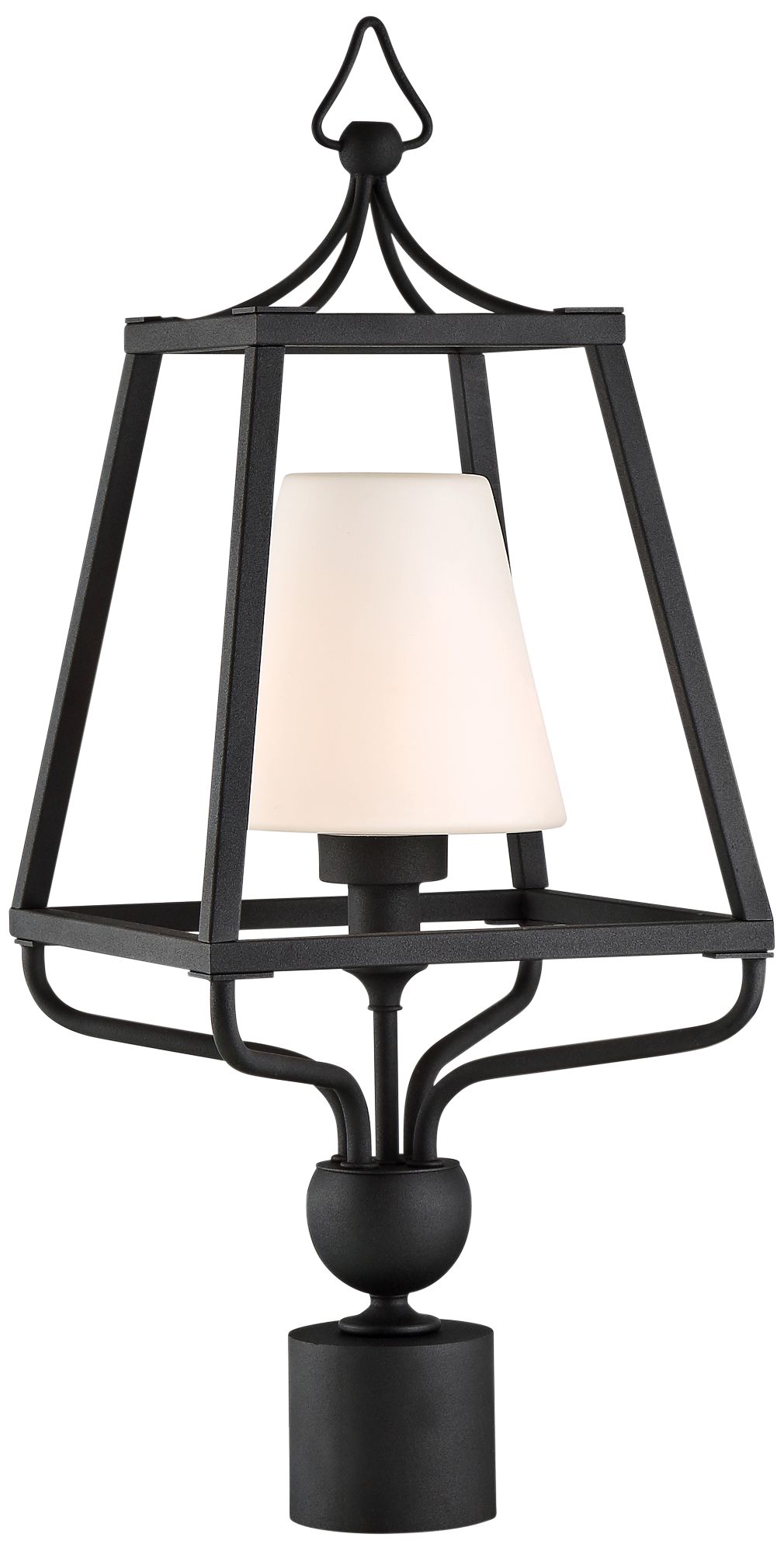 Sylvan 22 1/2" High Black and Opal Glass Outdoor Post Light