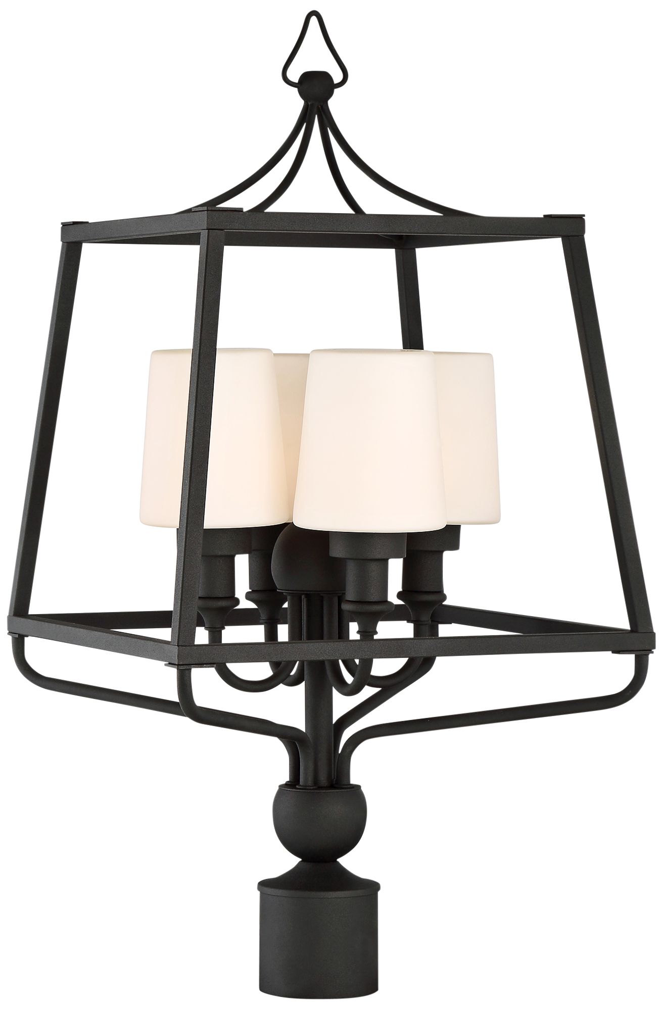 Sylvan 26" High Black and Opal Glass Outdoor Post Light