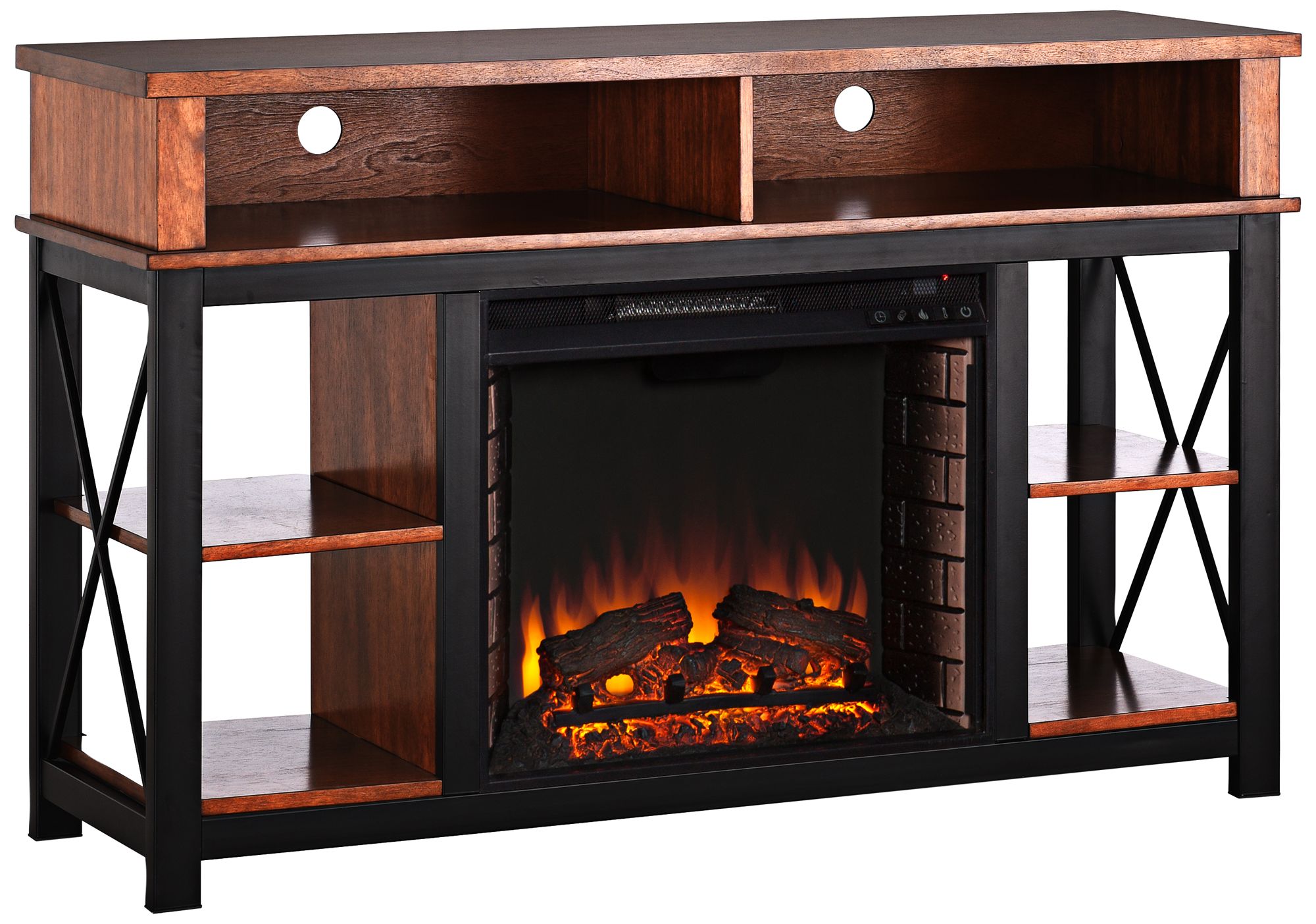 Edwards Dark Sienna Electric Fireplace TV/Media Stand