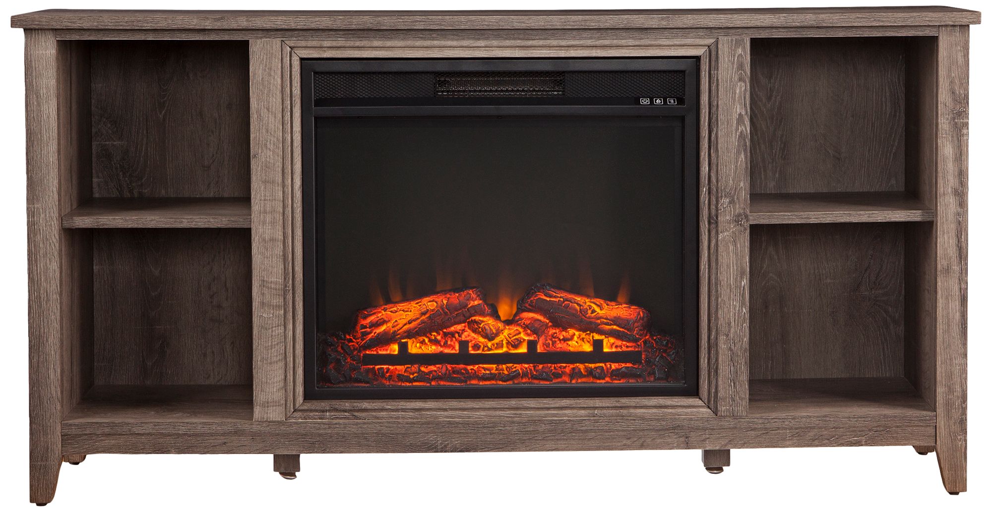 Parkdale Mocha Gray Wood Electric Fireplace TV Stand