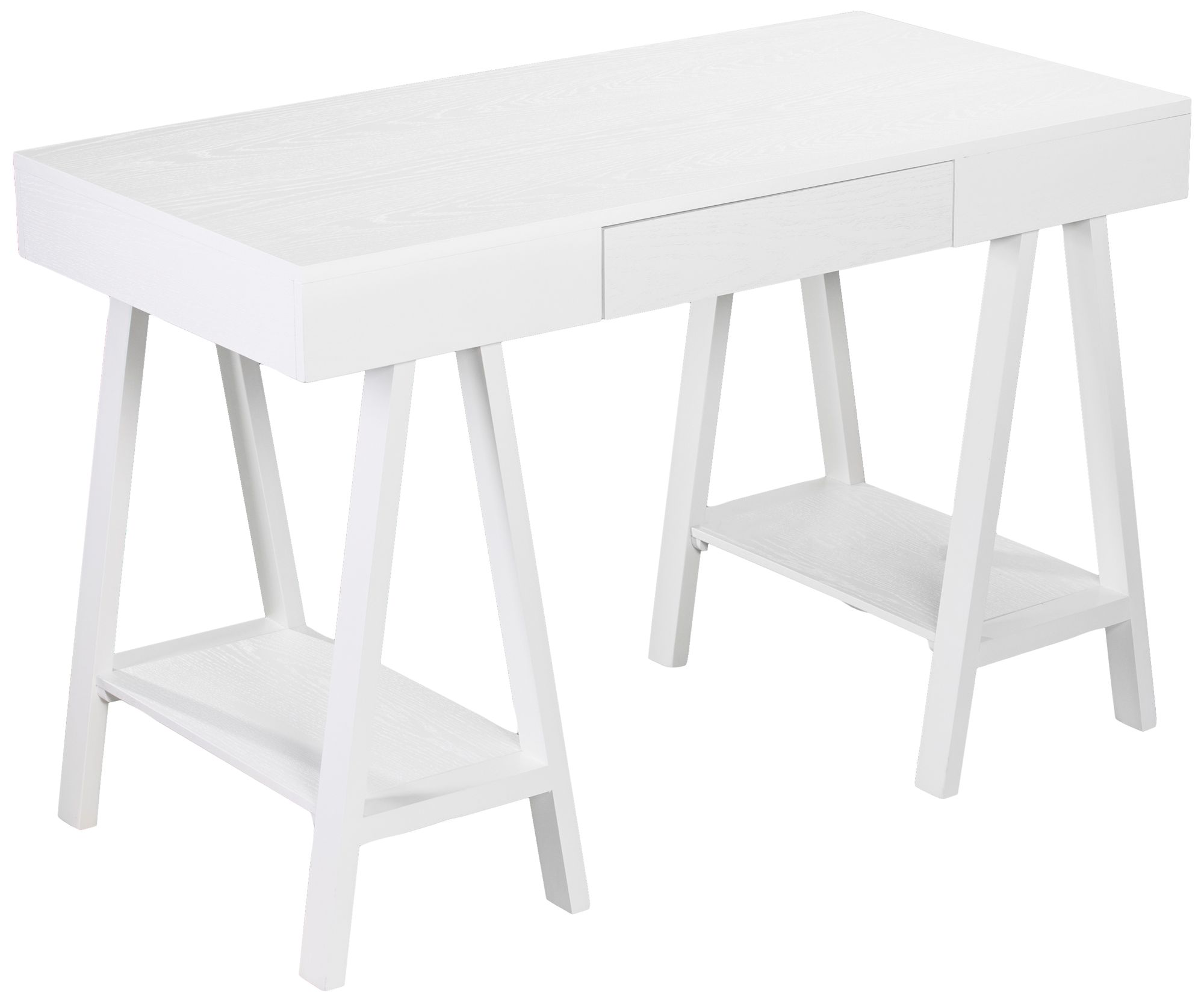 Alaska 47 1/4" Wide White Wood 1-Drawer Modern Writing Desk