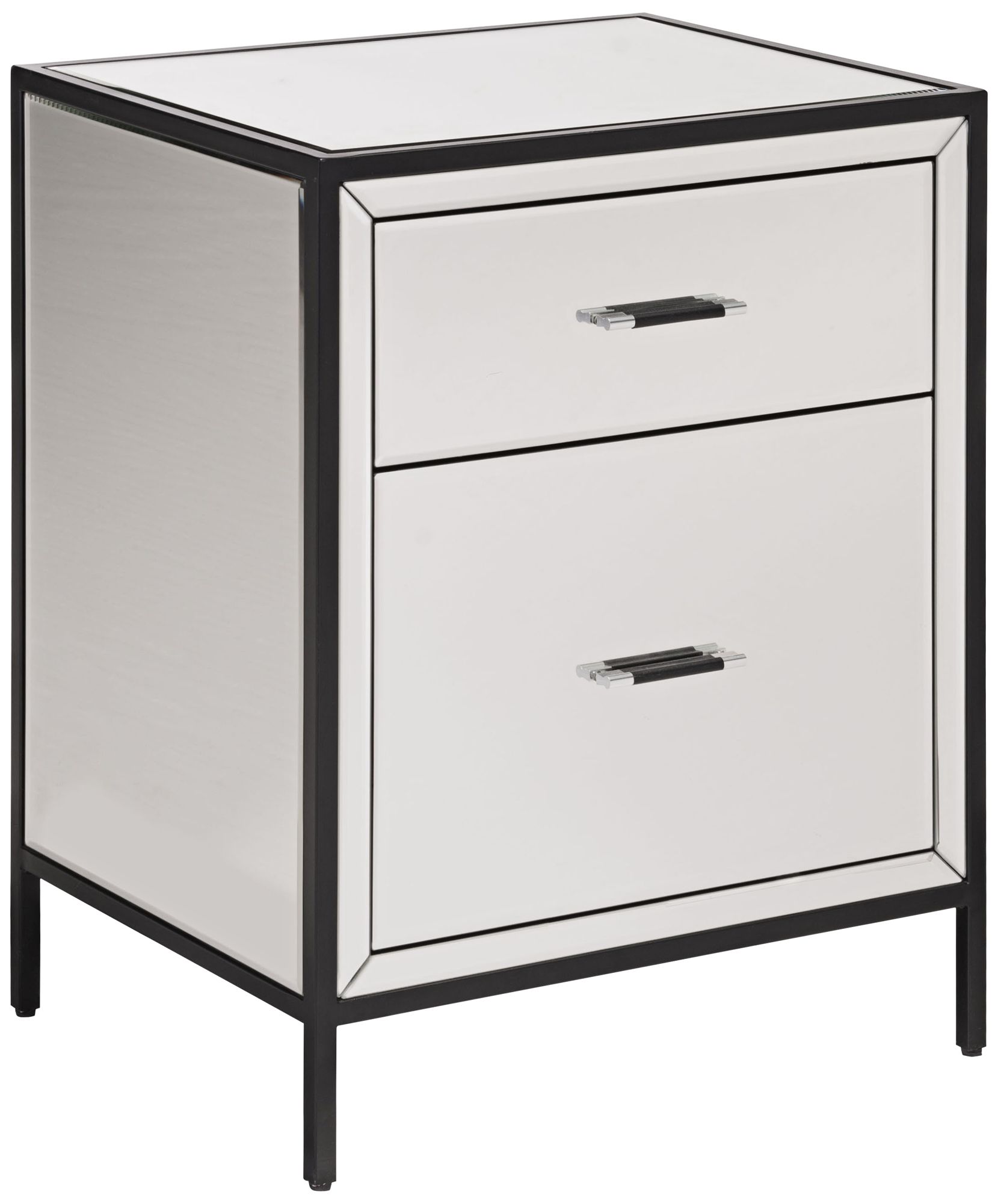 Upton 20 1/4" Wide Mirrored 2-Drawer End Table