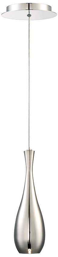 Acid 3 3/4" Wide Polished Nickel LED Teardrop Mini Pendant