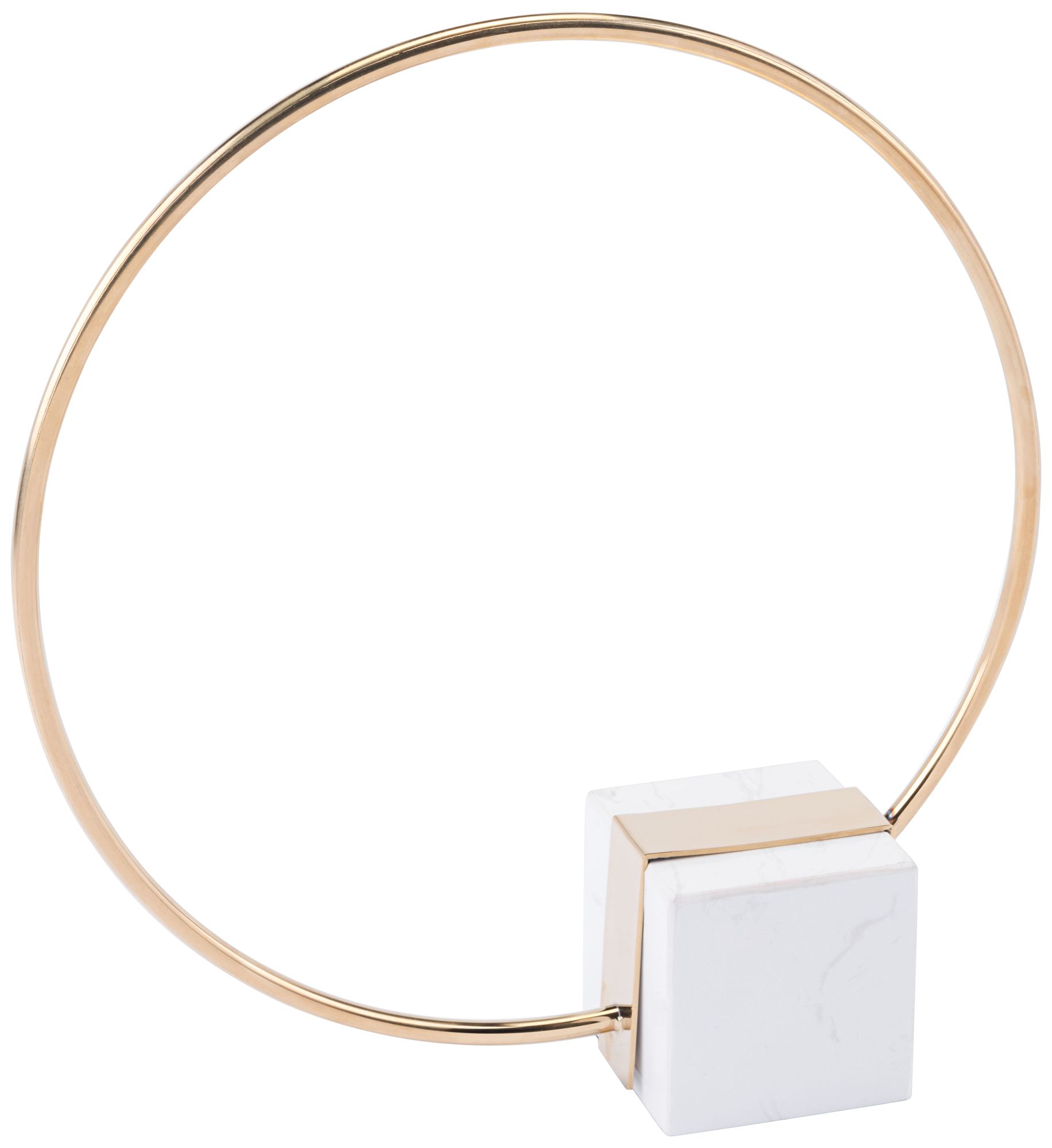 Zuo Antique Brass 12 1/2"H Ring Sculpture w/ Marble Stand