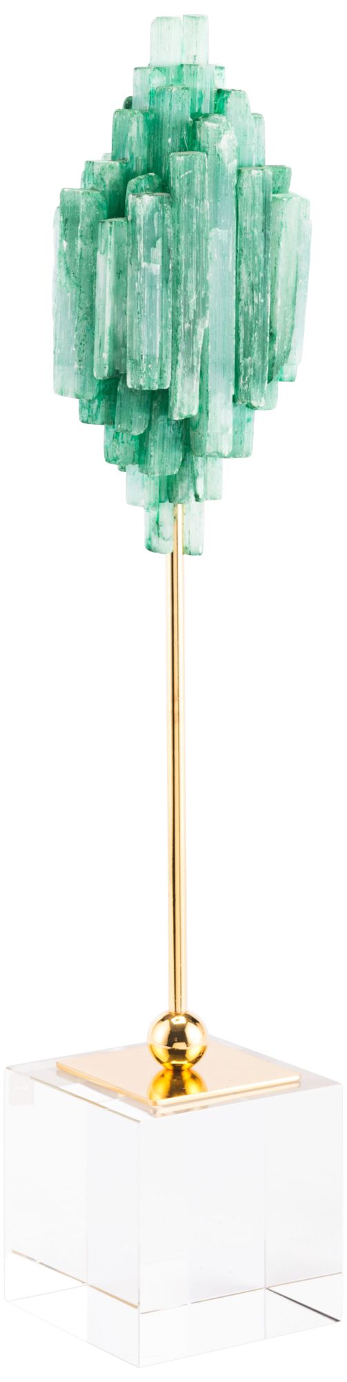 Zuo Small 16 1/2" High Green Stone Sculpture on Pedestal