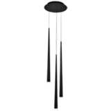 Cascade 12&quot;W Black w/ Frosted Glass LED Multi Light Pendant