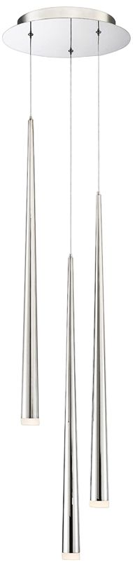 Cascade 12"W Nickel w/ Frosted Glass LED Multi Light Pendant