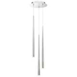 Cascade 12&quot;W Nickel w/ Frosted Glass LED Multi Light Pendant