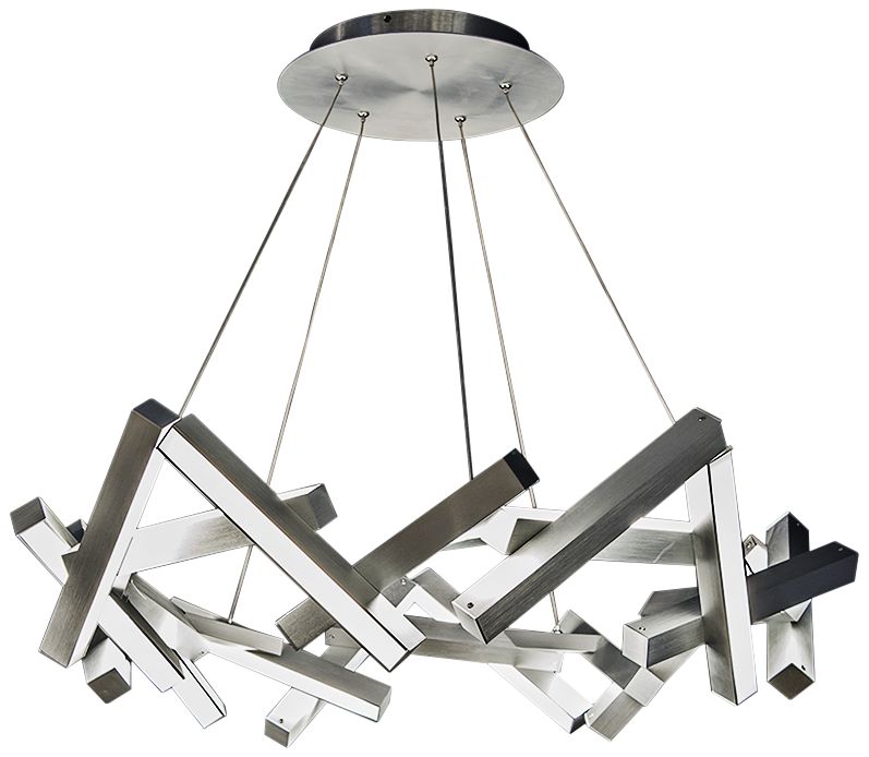 Chaos 34 Wide Brushed Aluminum 21 Light Led Chandelier 55r30 Lamps Plus