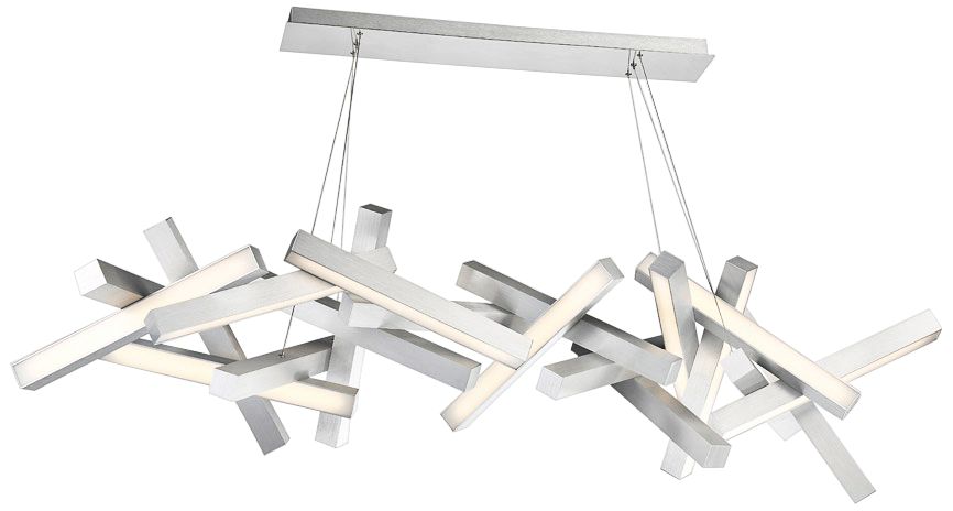 Chaos 72" Wide Aluminum LED Kitchen Island Light Chandelier