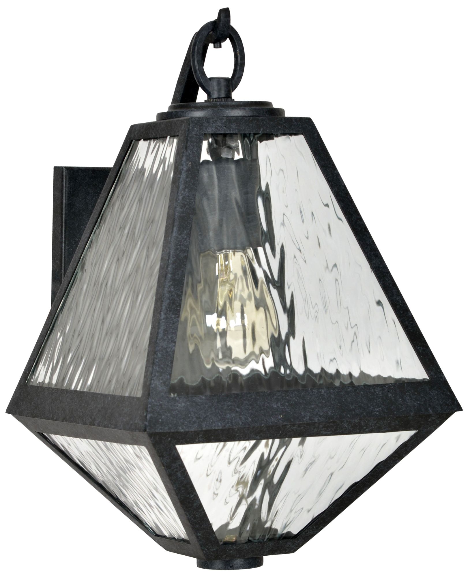 Glacier 12 3/4" High Matte Black Charcoal Outdoor Wall Light