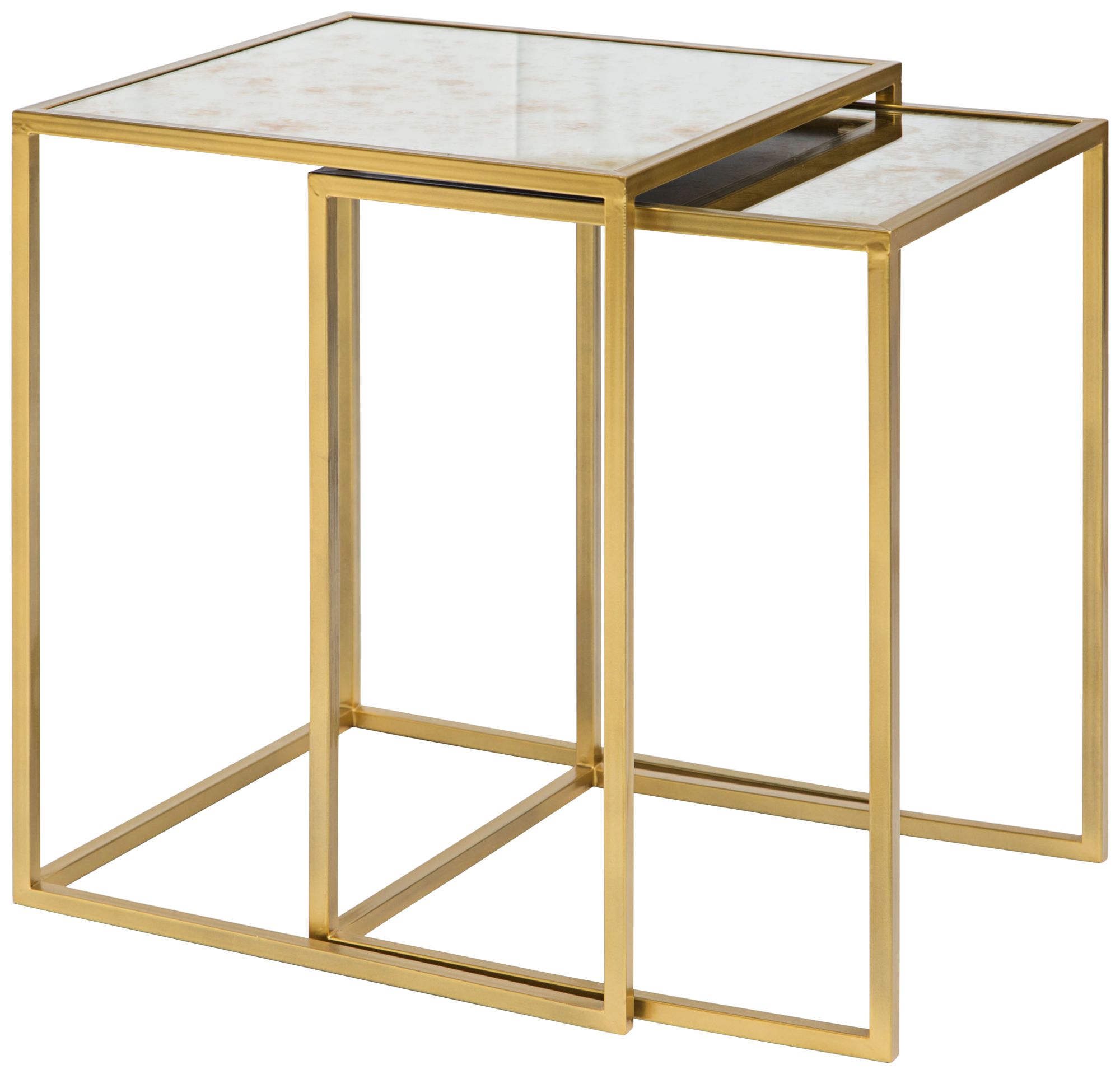 Zuo Calais 18" Wide Brass Finish Nesting Tables - Set of 2