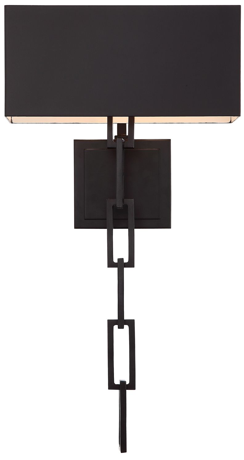 Crystorama Alston 24 1/2"H Matte Black and White Wall Sconce