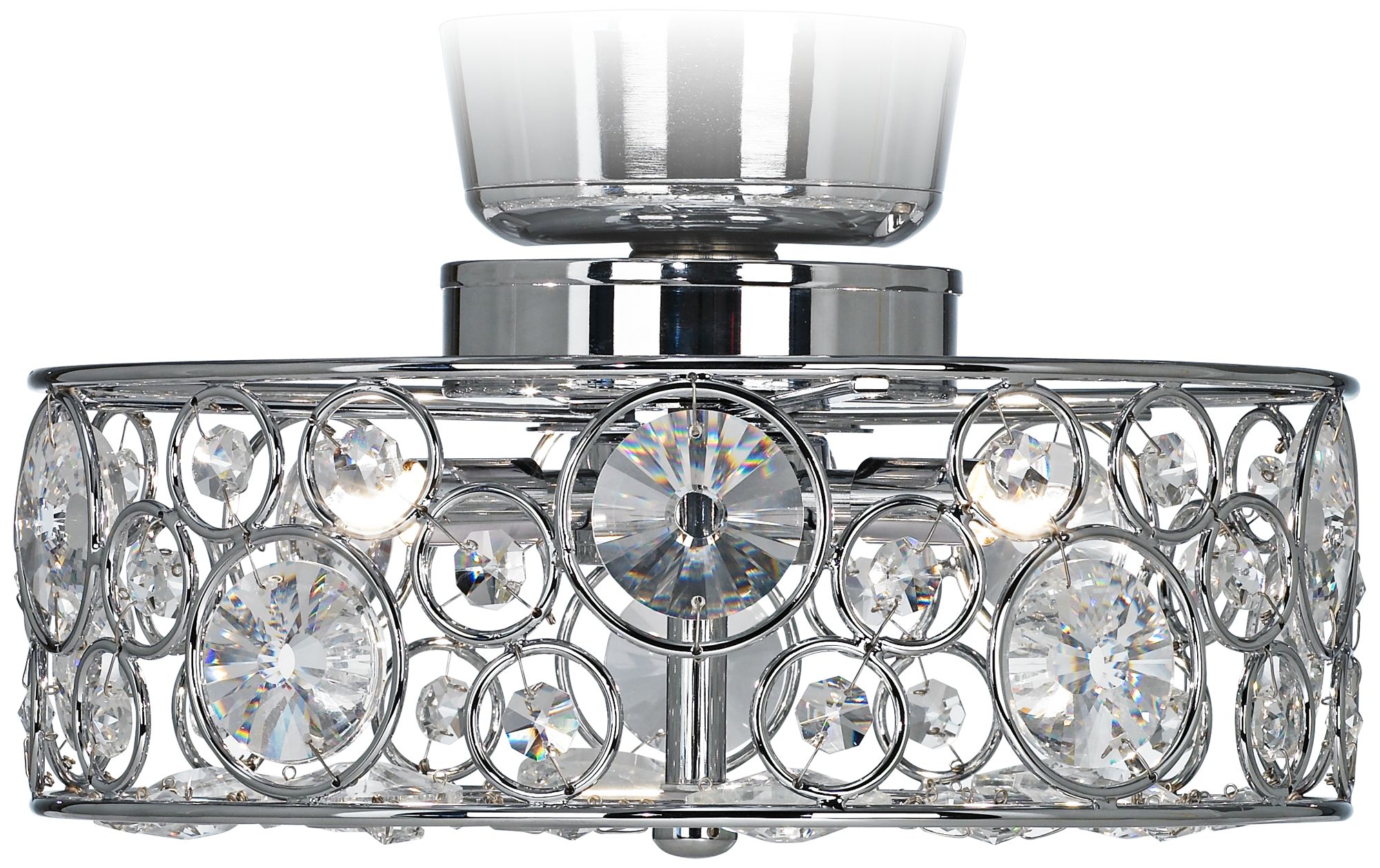 Possini Euro Crystal Circles Drum LED Ceiling Fan Light Kit