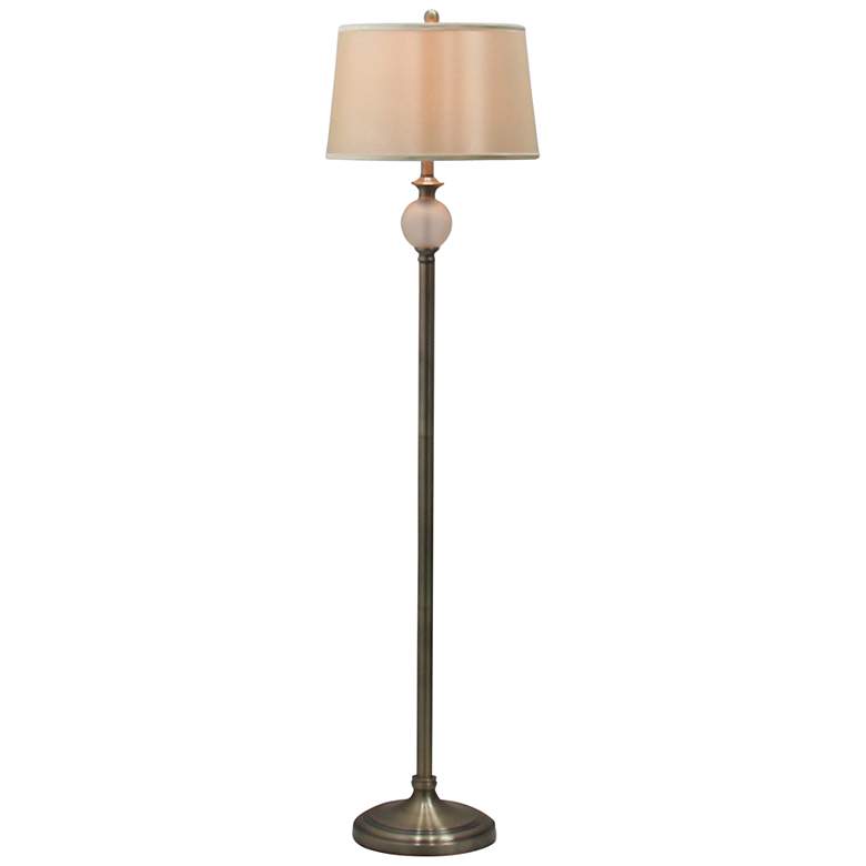 Image 2 Regency Frosted Glass and Antique Brass Urn Floor Lamp