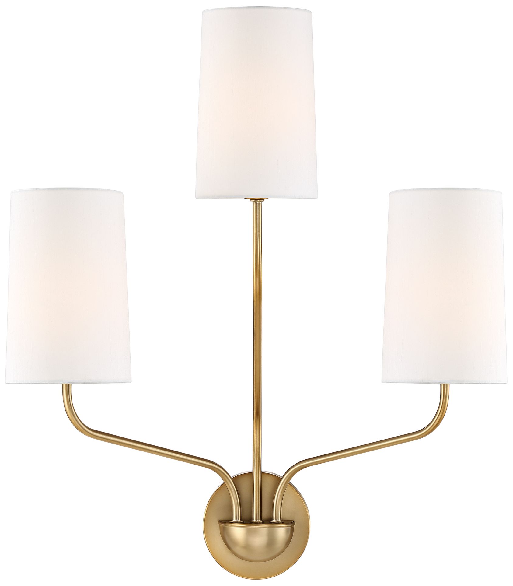 Crystorama Leigh 22" High Aged Brass 3-Light Wall Sconce