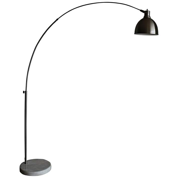 Aria Brushed Steel Arch Floor Lamp With, Swivel Floor Lamp