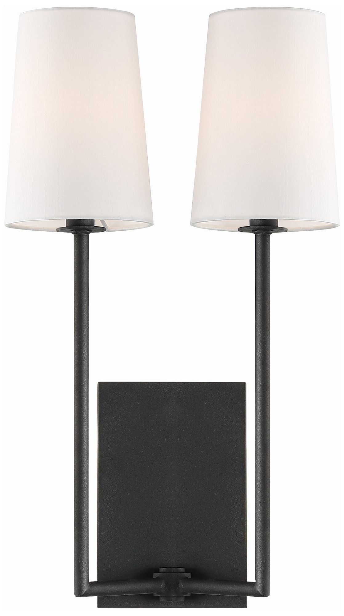 Crystorama Lena 18" High Black Forged 2-Light Wall Sconce