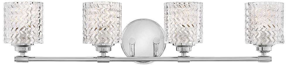 Hinkley Elle 32" Wide Chrome and Glass 4-Light Bath Light