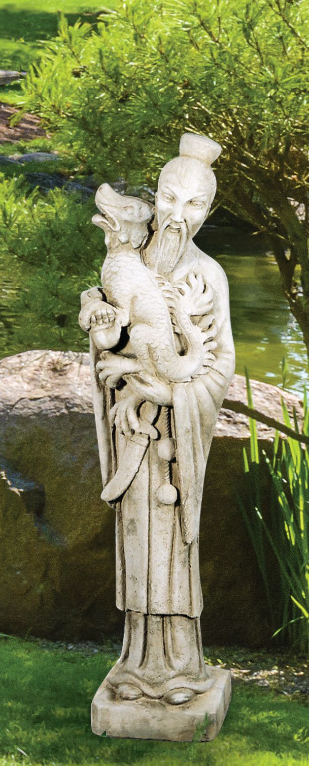 Oriental Mandarin 40" High Trevia Greystone Outdoor Statue