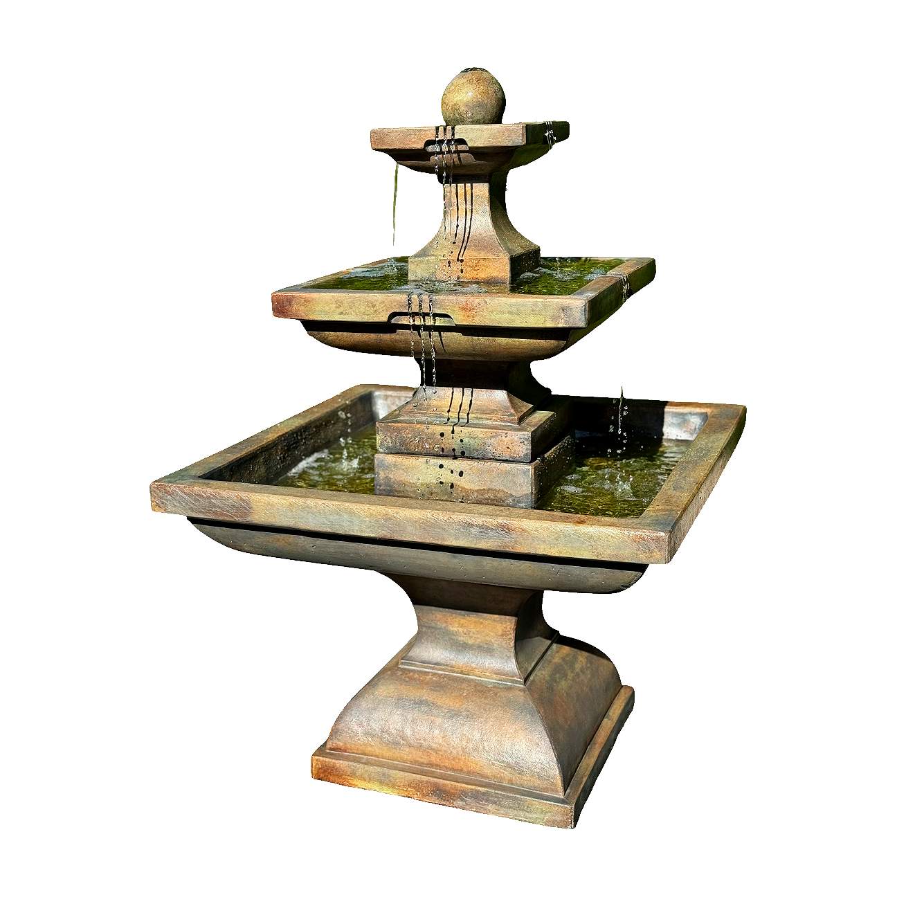 monteros fountain in basin extra large kinsey garden decor on tall outdoor fountains