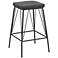 Zuo Samuel 26" Vintage Black Faux Leather Counter Stool