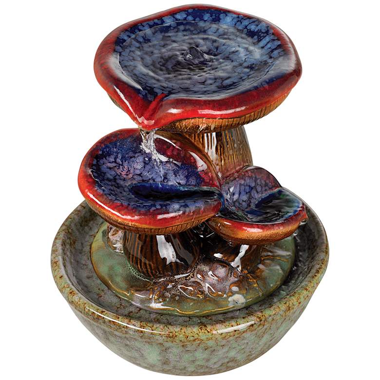 Toadstool 9 1/4&quot; High Three Tier Tabletop Fountain