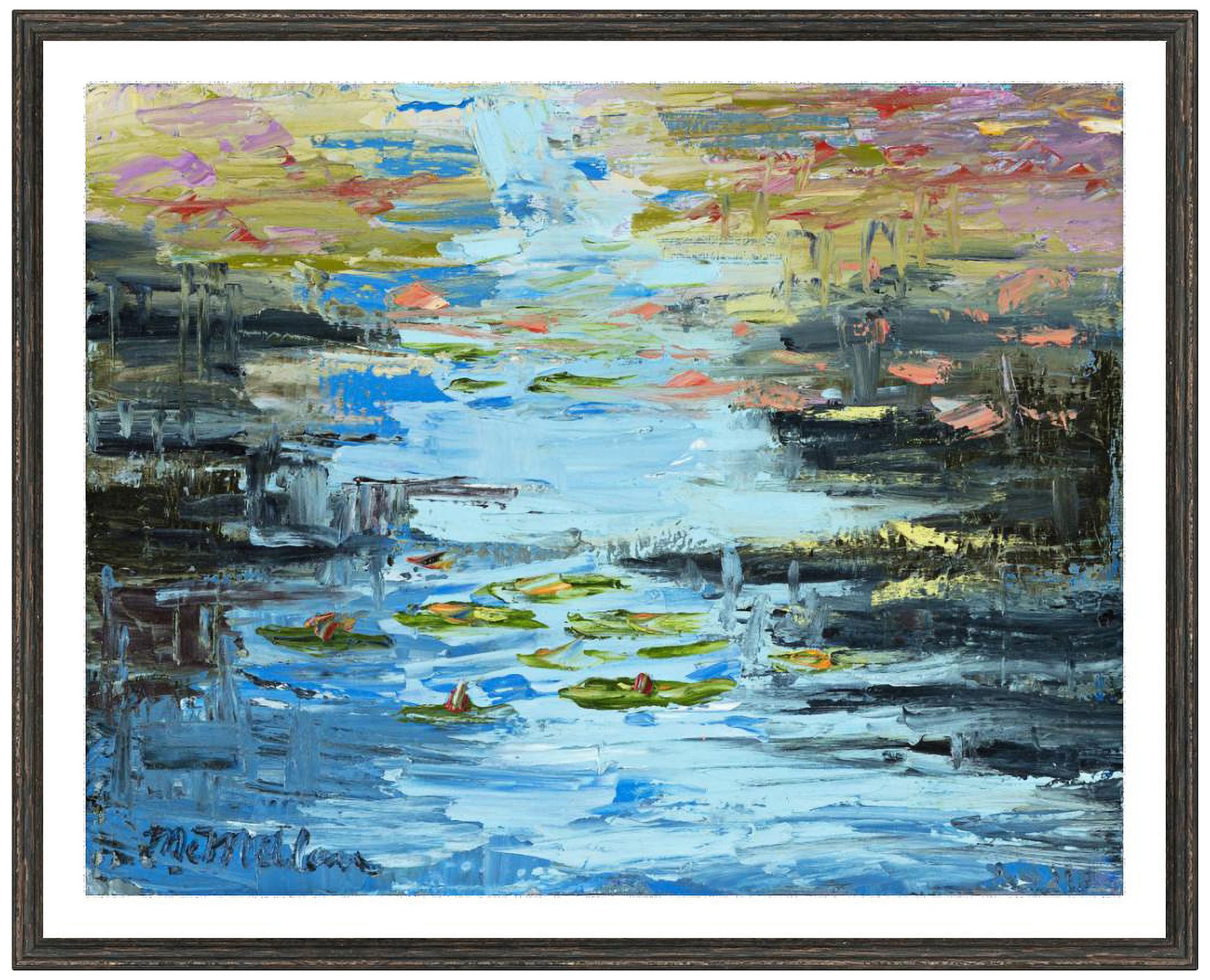Reflections in Blue 32" Wide Framed Wall Art