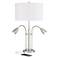 Wagner Brushed Nickel Gooseneck Table Lamp with USB Port