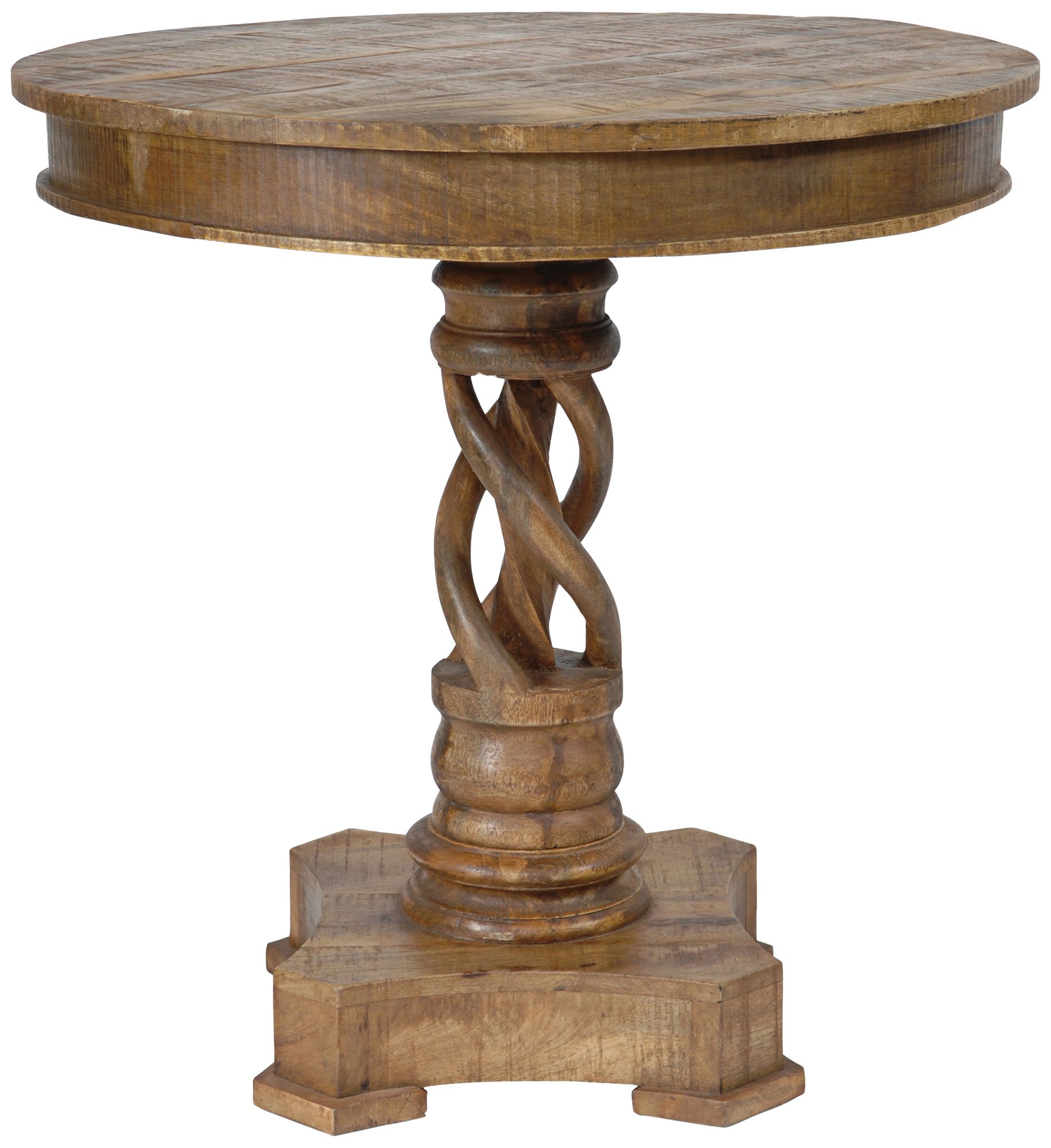 Bengal Manor Natural Mango Wood Twist Accent Table