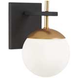 George Kovacs Alluria 9 3/4&quot; High Black and Gold Wall Sconce