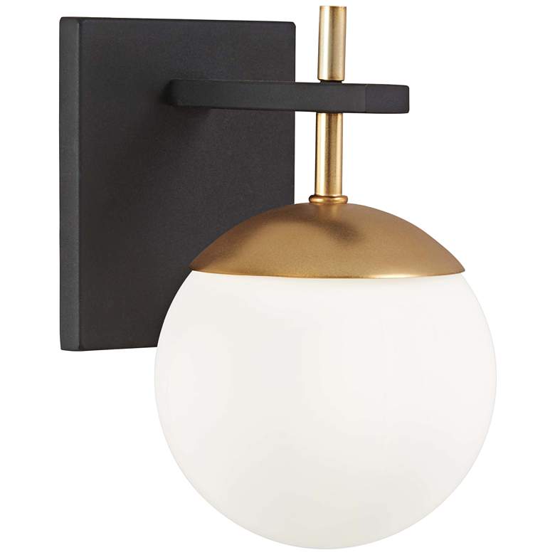 George Kovacs Alluria 9 3/4&quot; High Black and Gold Wall Sconce