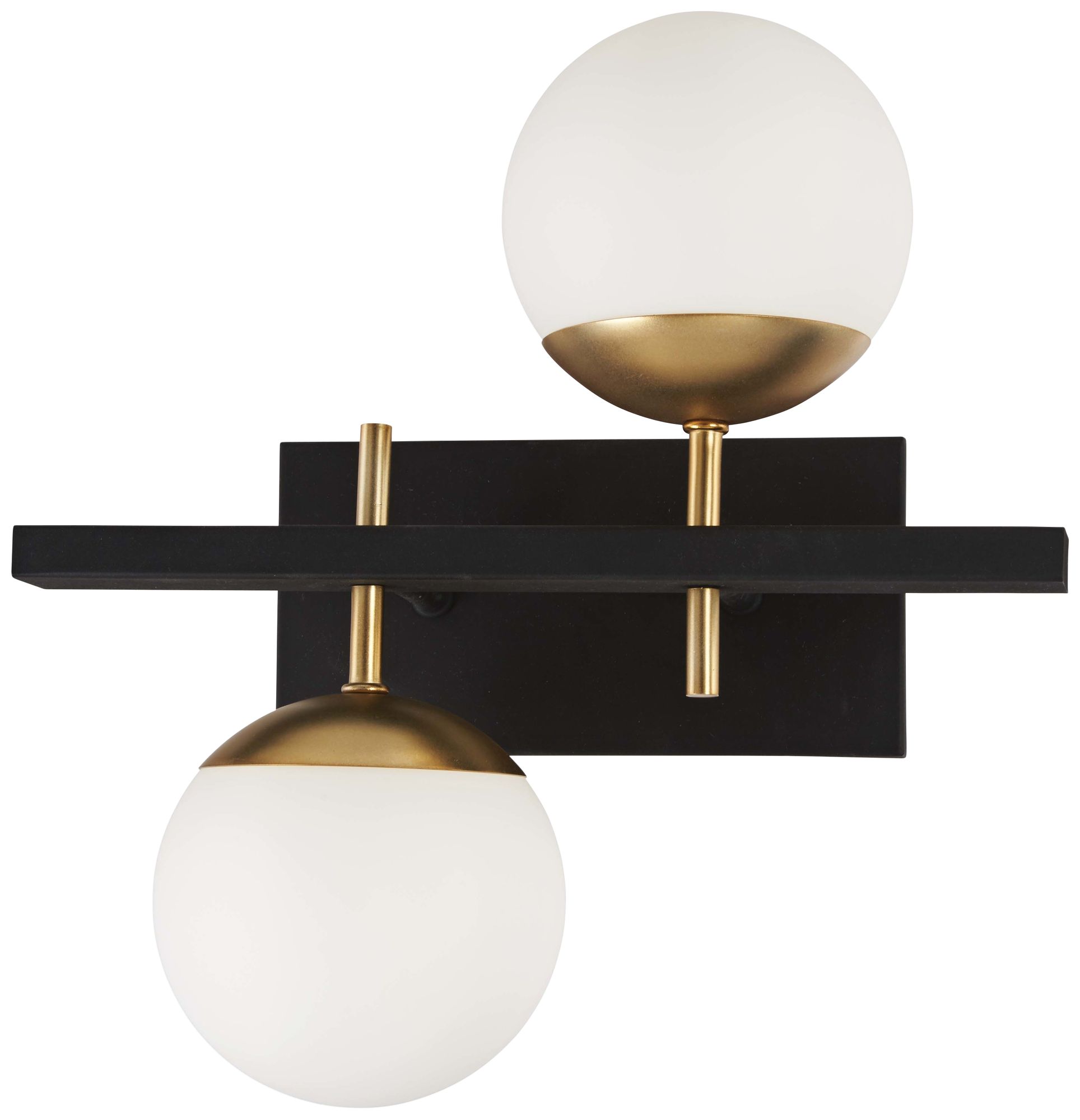 Alluria 15 1/4" High Black and Gold 2Light Wall Sconce 56H26
