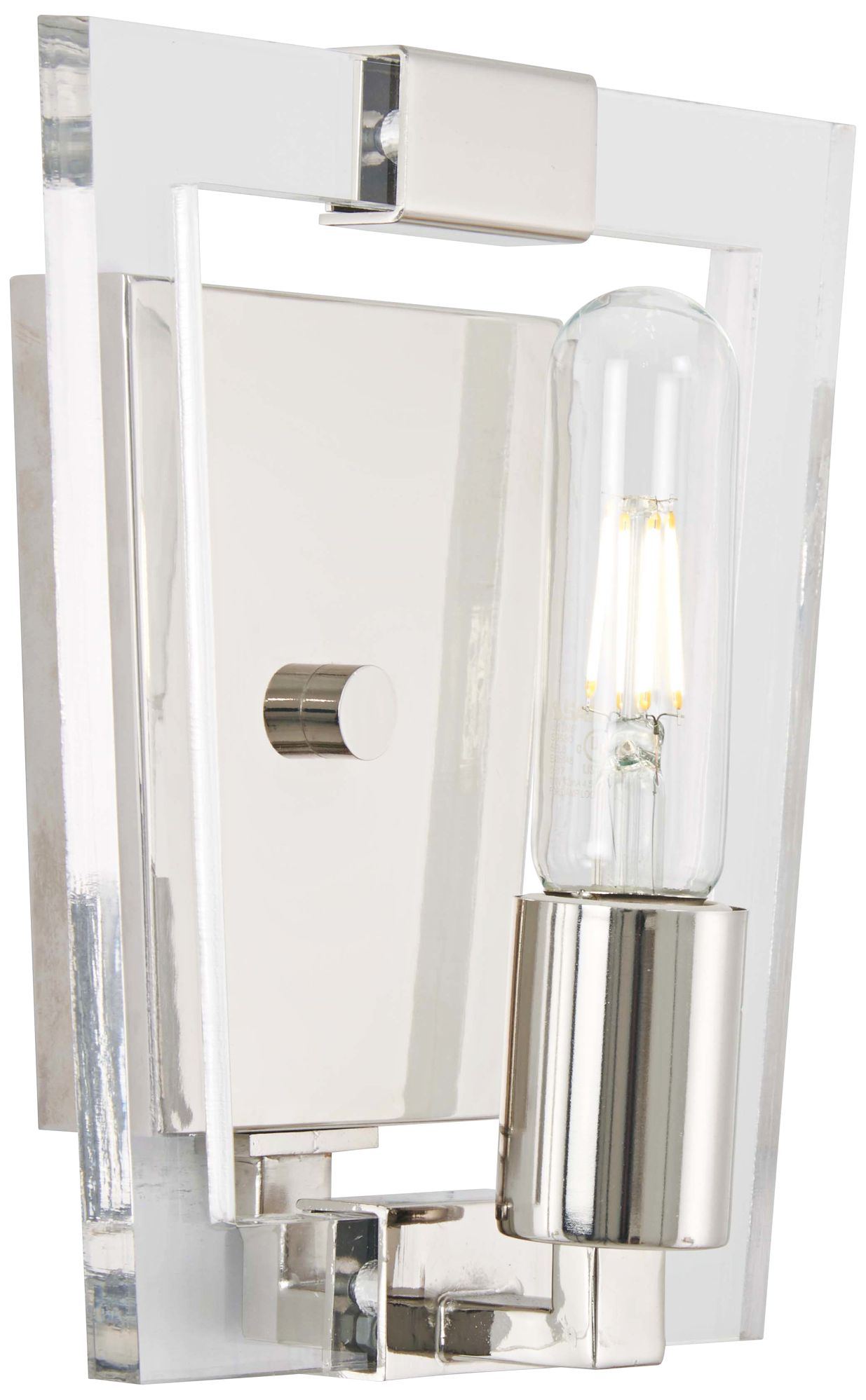 Crystal Chrome 8 3/4" High Polished Nickel Wall Sconce