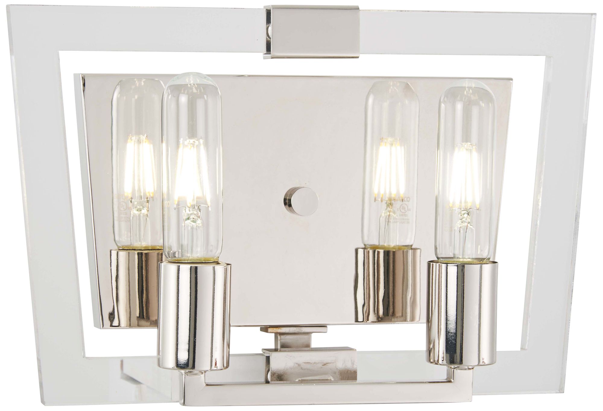 Crystal Chrome 8 3/4"H Polished Nickel 2-Light Wall Sconce