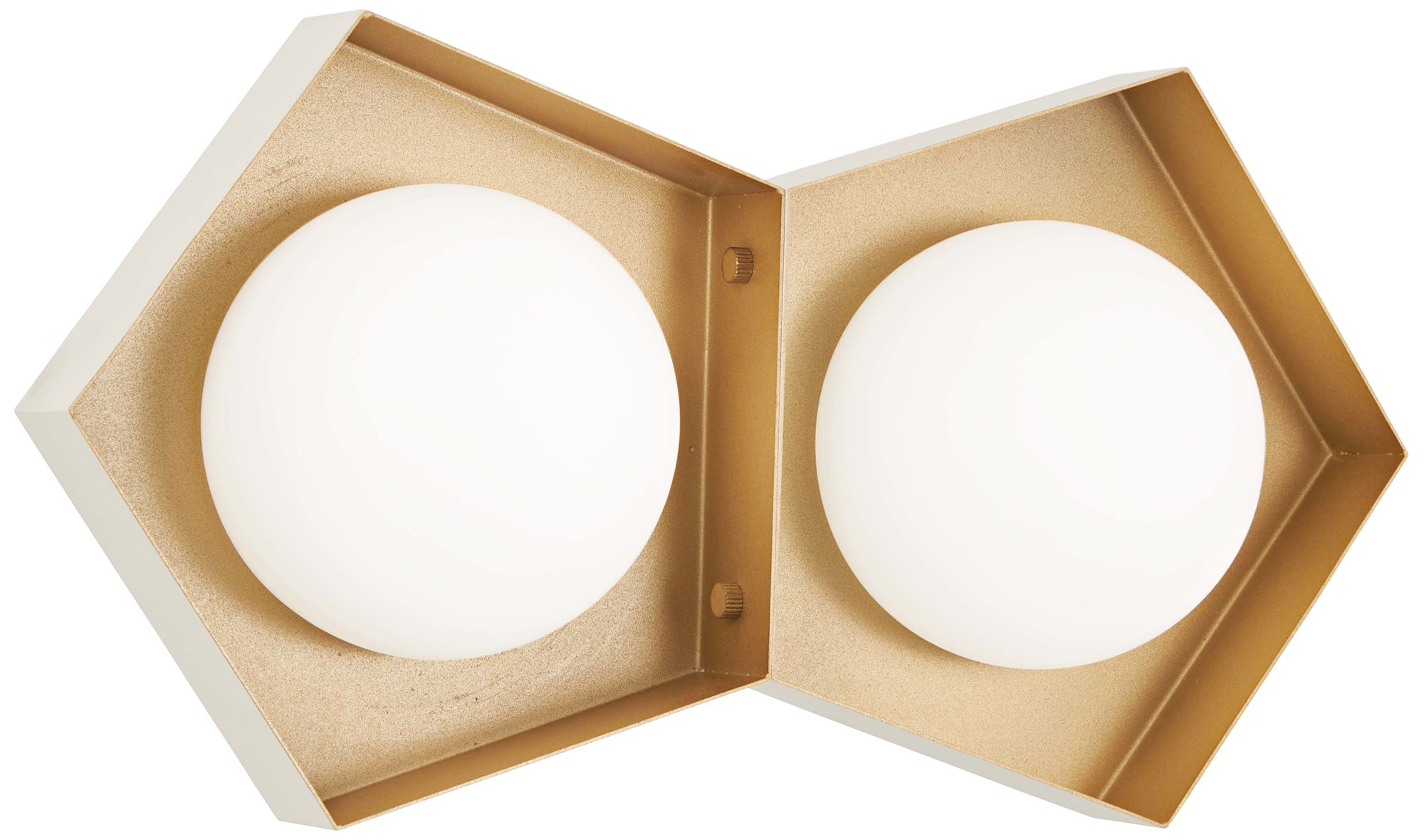 Five-O 13 1/4"H White and Gold Leaf 2-Light LED Wall Sconce