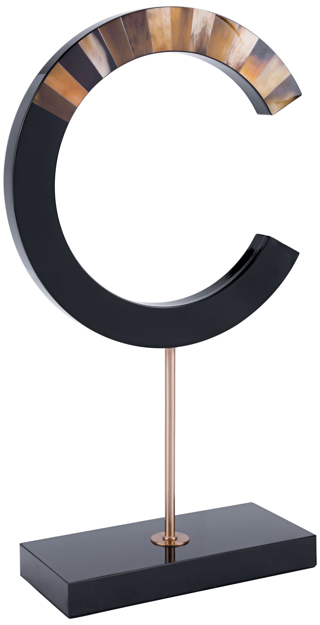 Zuo 19 3/4" High C-Shape Black Sculpture with Marble Stand