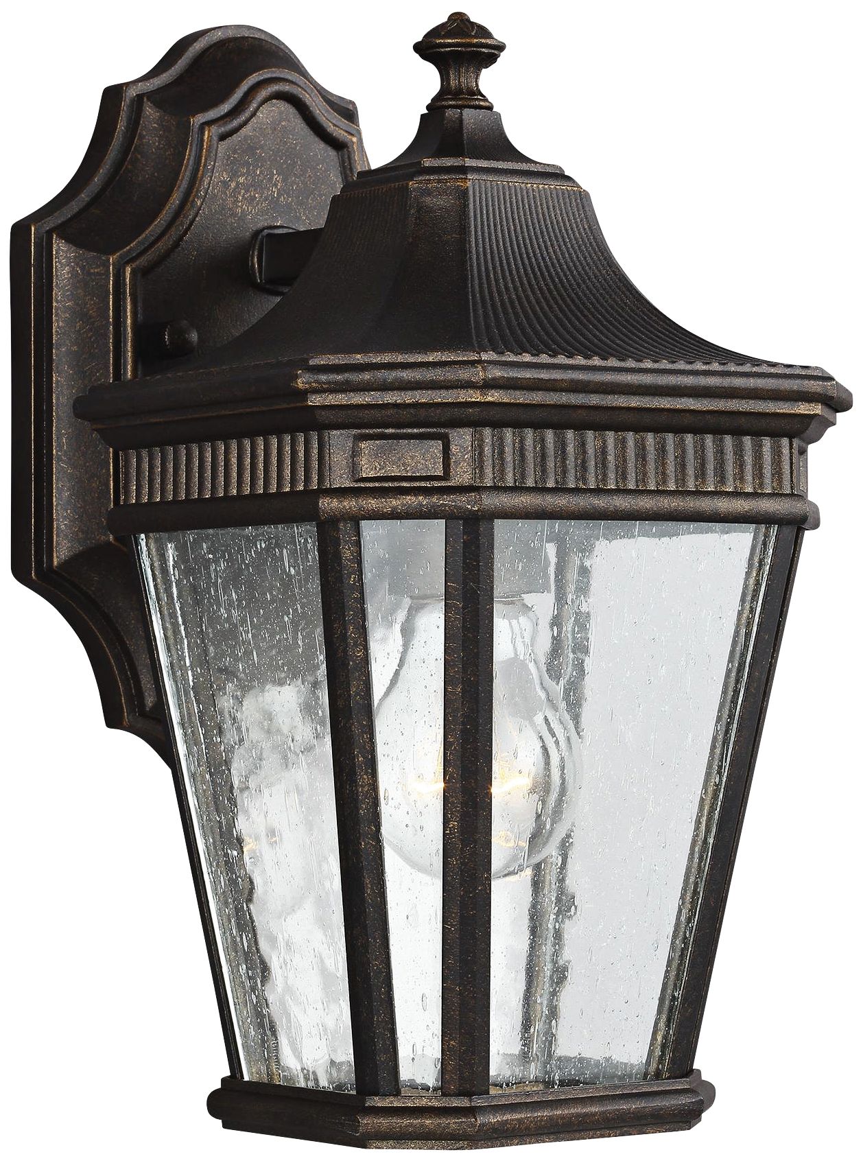 Cotswold Lane 11 1/2"H Bronze and Seeded Glass Wall Light