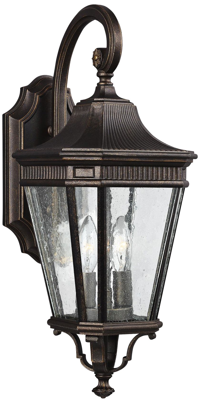 Cotswold Lane 20 1/2"H Bronze and Seeded Glass Wall Light