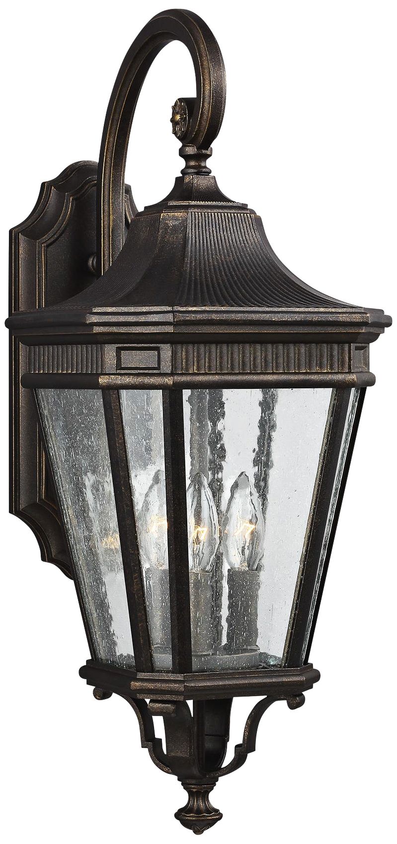 Cotswold Lane 23 3/4"H Bronze and Seeded Glass Wall Light