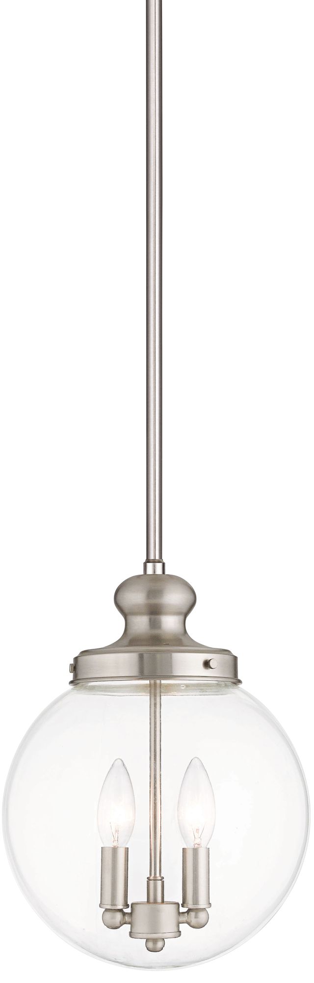 Sheffield 10" Wide Brushed Nickel 2-Light Mini Pendant